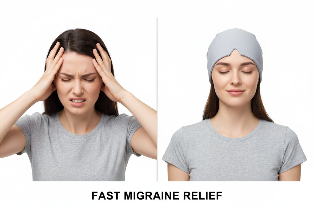 Cooling Migraine Relief Cap – 360° Gel Ice Head Wrap