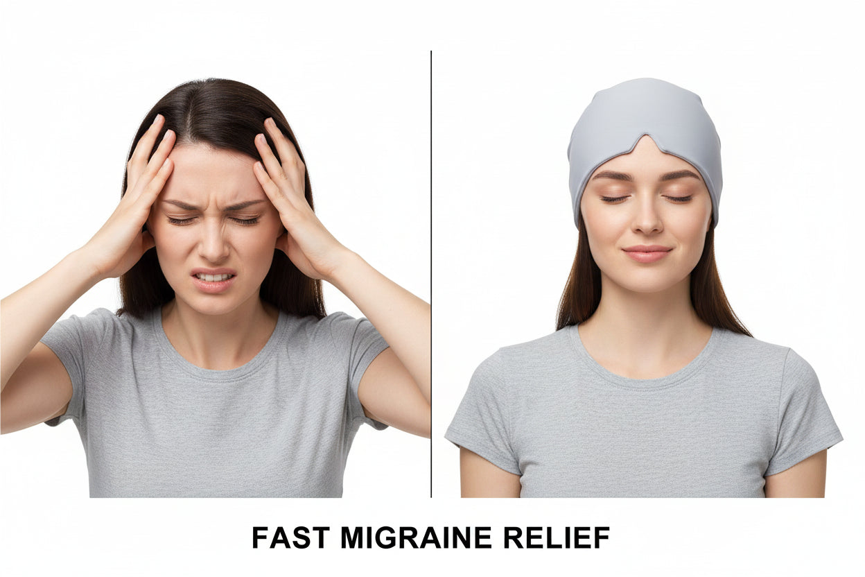 Cooling Migraine Relief Cap – 360° Gel Ice Head Wrap