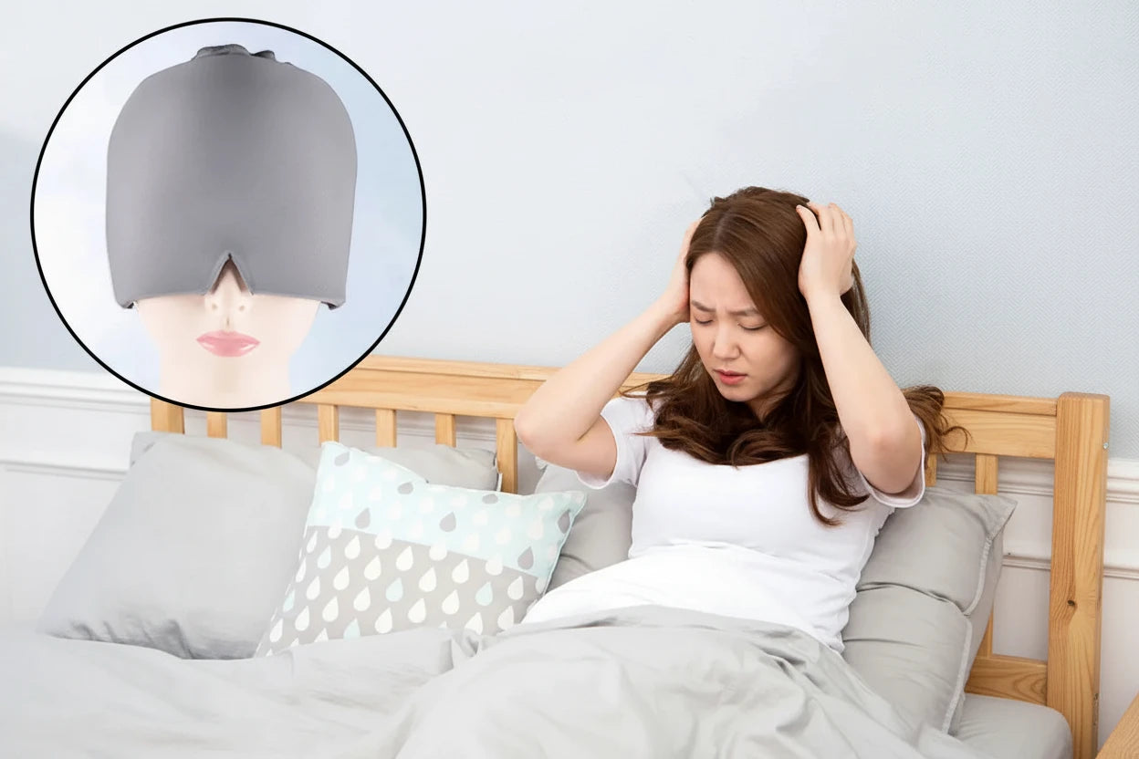 Cooling Migraine Relief Cap – 360° Gel Ice Head Wrap