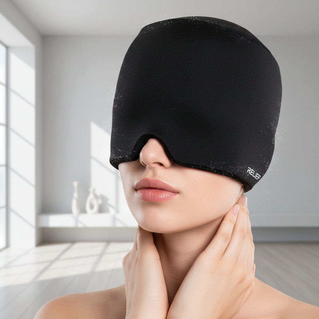 Cooling Migraine Relief Cap – 360° Gel Ice Head Wrap