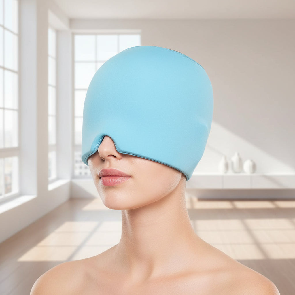 Cooling Migraine Relief Cap – 360° Gel Ice Head Wrap