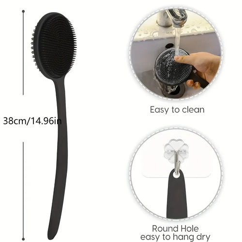 Back Clean Pro™ Silicone Back Scrubber – Long Handle Deep Exfoliating Shower Brush
